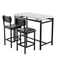 3 Piece Dining Room Table Set With 2 Upholstered Chairs