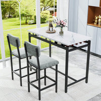 3 Piece Dining Room Table Set With 2 Upholstered Chairs