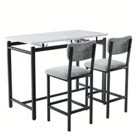3 Piece Dining Room Table Set With 2 Upholstered Chairs