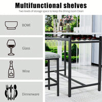 3 Piece Dining Room Table Set With 2 Upholstered Chairs
