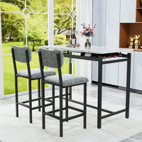 3 Piece Dining Room Table Set With 2 Upholstered Chairs