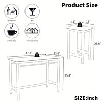 5 Pieces Compact And Durable Table Set With Four Bar Chairs Ideal For Dining, Study, And Small Gatherings