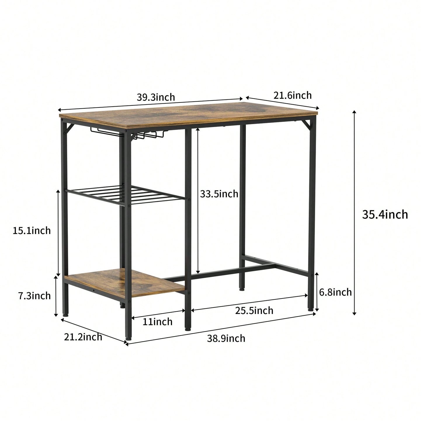 3 Pieces Pub Dining Table Set, 2 Bar Stools PU Upholstery Seat With Backrest For Kitchen, Apartment, Small Space