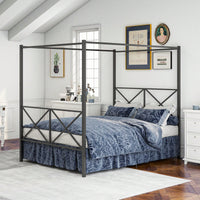 European Style Metal Bed Frame Sturdy Construction, Queen Size, Easy Assembly, And Perfect Gift Idea