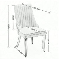 Set of 2 Upholstered Rayon Flocking Linen Dining Chairs with Curved Solid Wood Legs for Kitchen and Dining Room