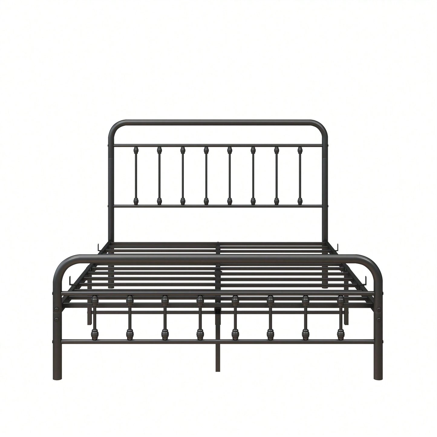 Full Metal Platform Bed Frame With Headboard, Strong Slat Support, No Box Spring Needed,Easy Assembly