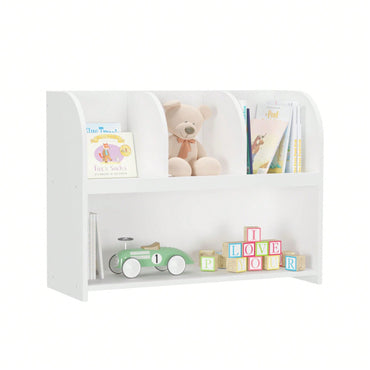 Kids Bookcase With 4 Compartments, Storage Book Shelf, Storage Display, Rack,Toy Organizer For Children's Room, Playroom, Nursery