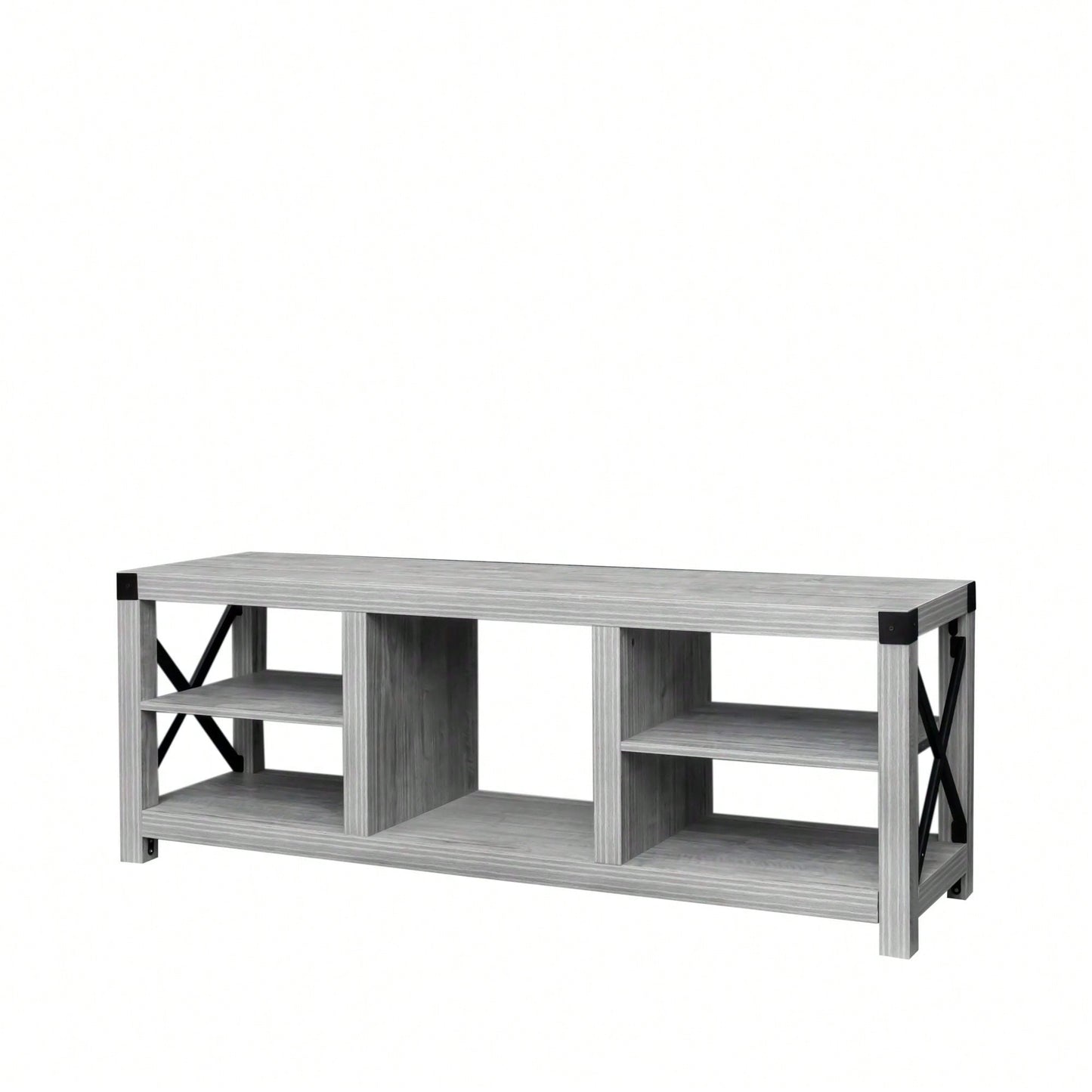 Sleek 61" Media Console With Ample Storage And Built-In DVD/CD Players