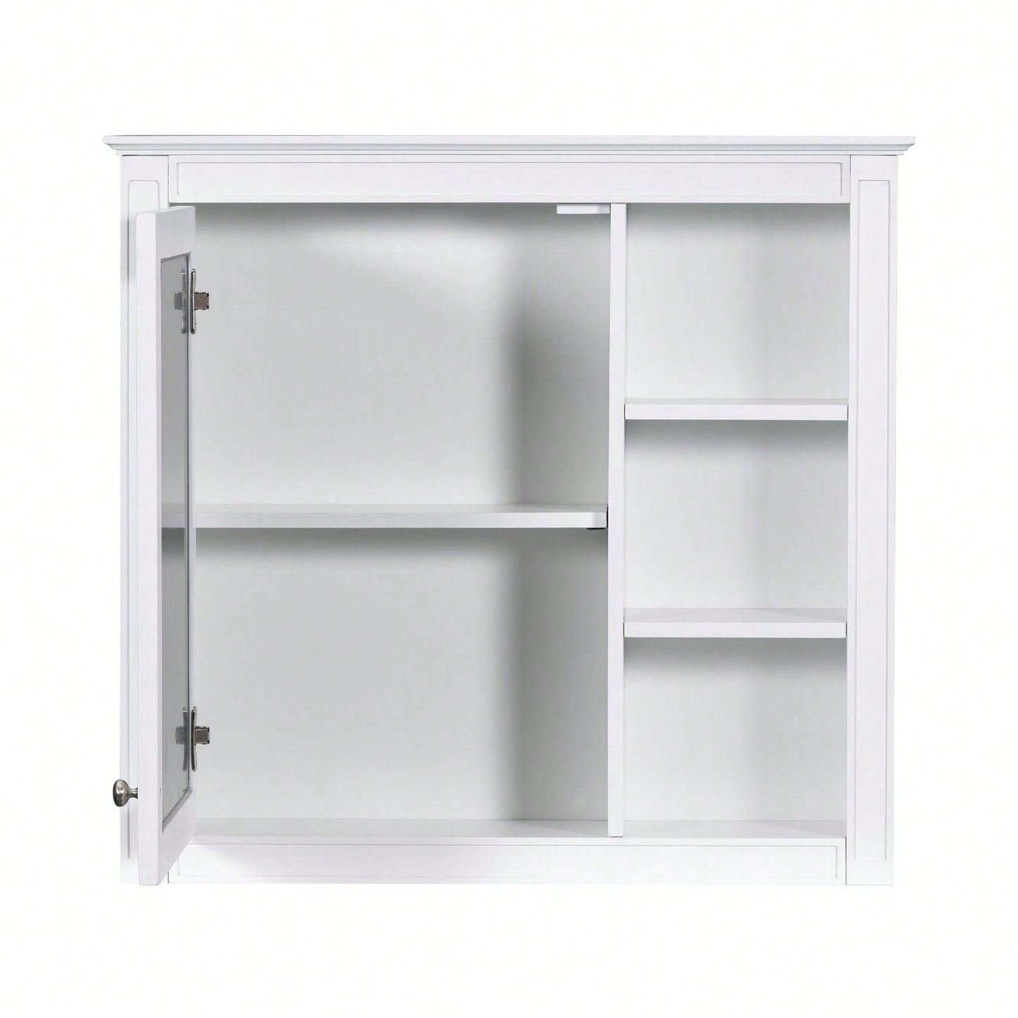 30 Inch Modern Wall Mounted Bathroom Storage Cabinet with Mirror and 3 Open Shelves