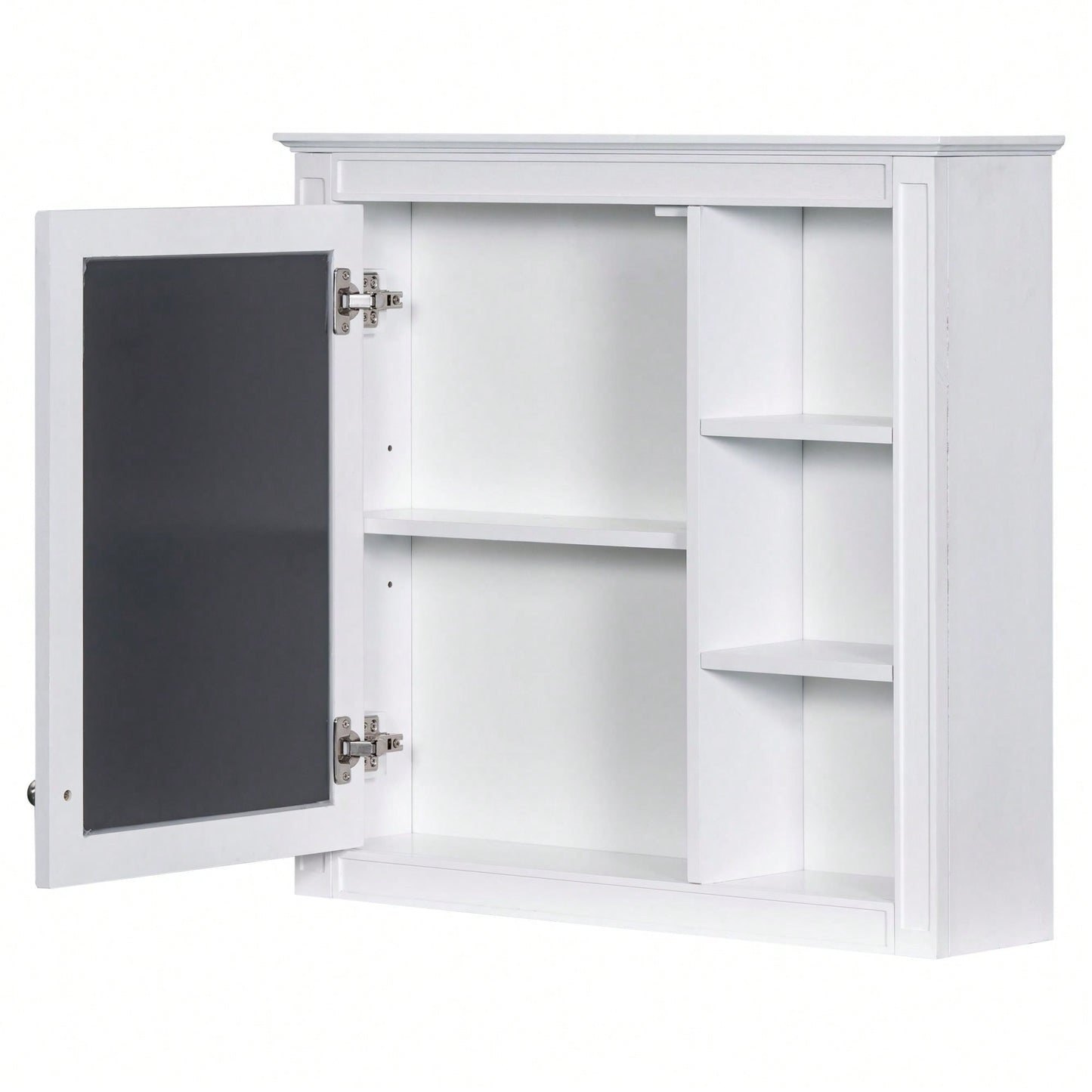 30 Inch Modern Wall Mounted Bathroom Storage Cabinet with Mirror and 3 Open Shelves