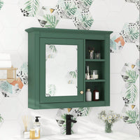 30 Inch Modern Wall Mounted Bathroom Storage Cabinet with Mirror and 3 Open Shelves