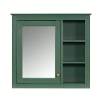 30 Inch Modern Wall Mounted Bathroom Storage Cabinet with Mirror and 3 Open Shelves