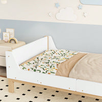 Twin Bed With Headboard, Footboard, Safeguards, Built-In Bed-End Book Storage Rack