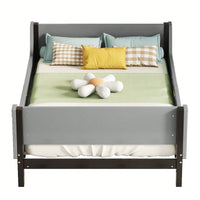 Twin Bed With Headboard, Footboard, Safeguards, Built-In Bed-End Book Storage Rack