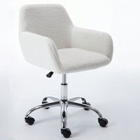 Faux Fur Home Office Chair,Fluffy Fuzzy Comfortable Makeup Vanity Chair ,Swivel Desk Chair Height Adjustable Dressing Chair For Bedroom