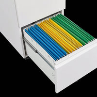 Secure Rolling Metal File Cabinet for Home Office Fits Letter Legal A4 Size Mobile Storage Assembly Required