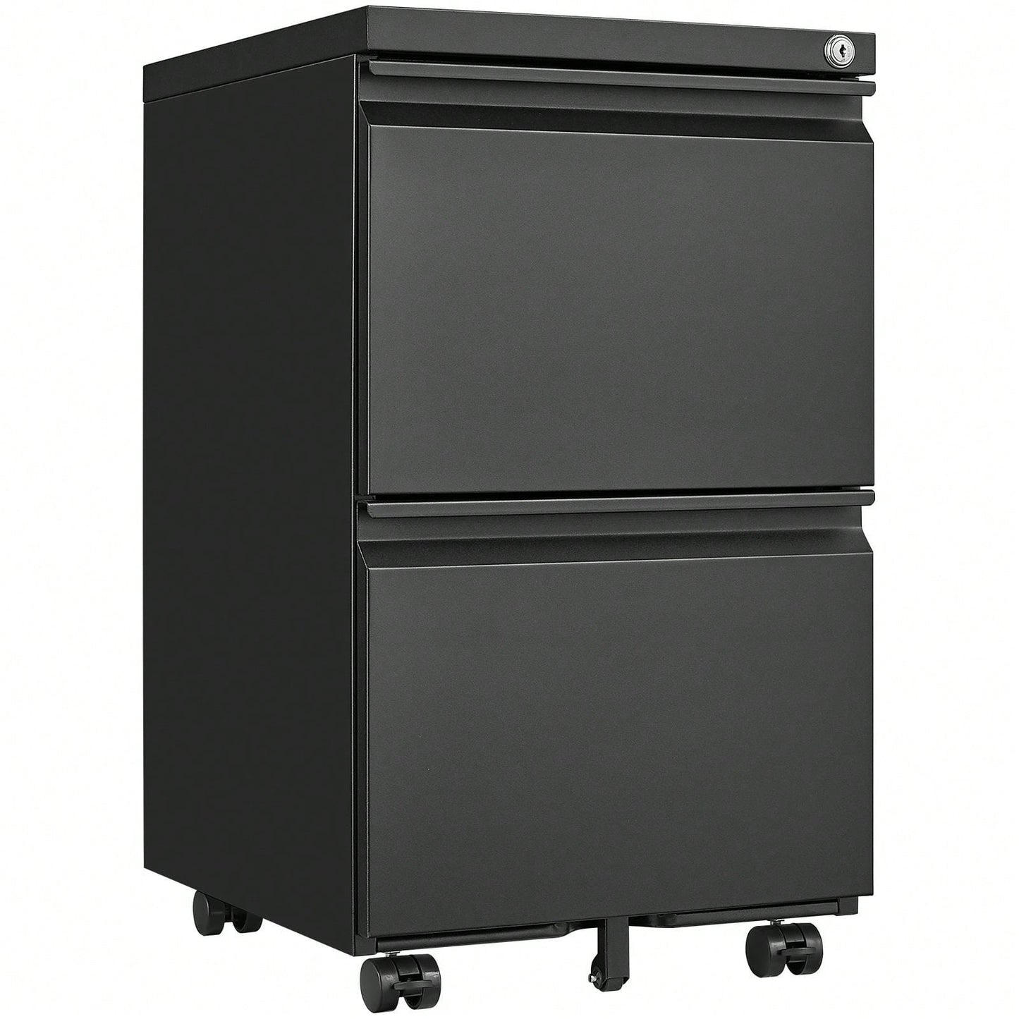 Secure Rolling Metal File Cabinet for Home Office Fits Letter Legal A4 Size Mobile Storage Assembly Required