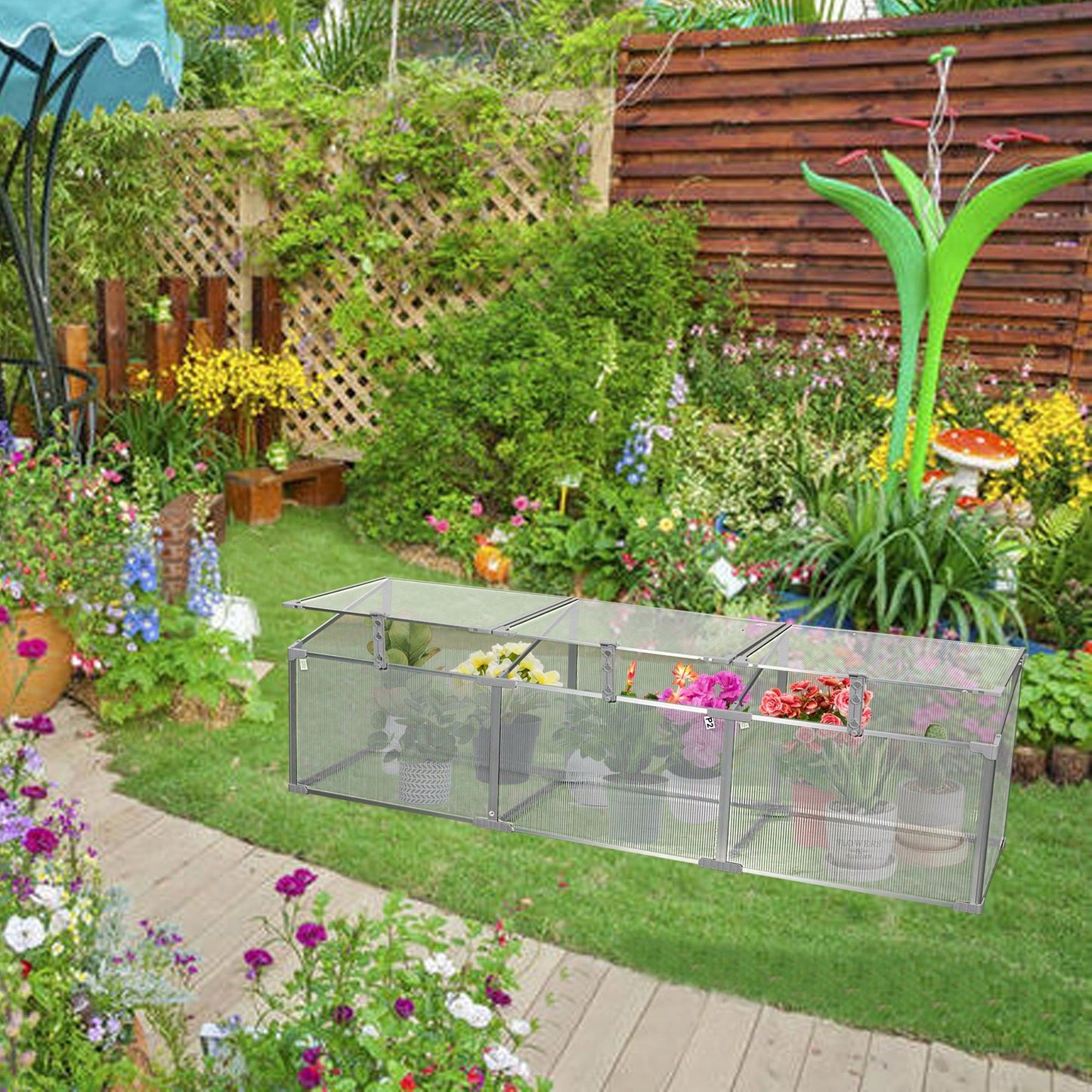 Spacious And Portable Polycarbonate Greenhouse For Year-Round Outdoor Planting