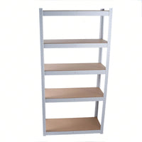 Adjustable 5 Tier Heavy Duty White Metal Shelving Unit for Garage Storage and Organization