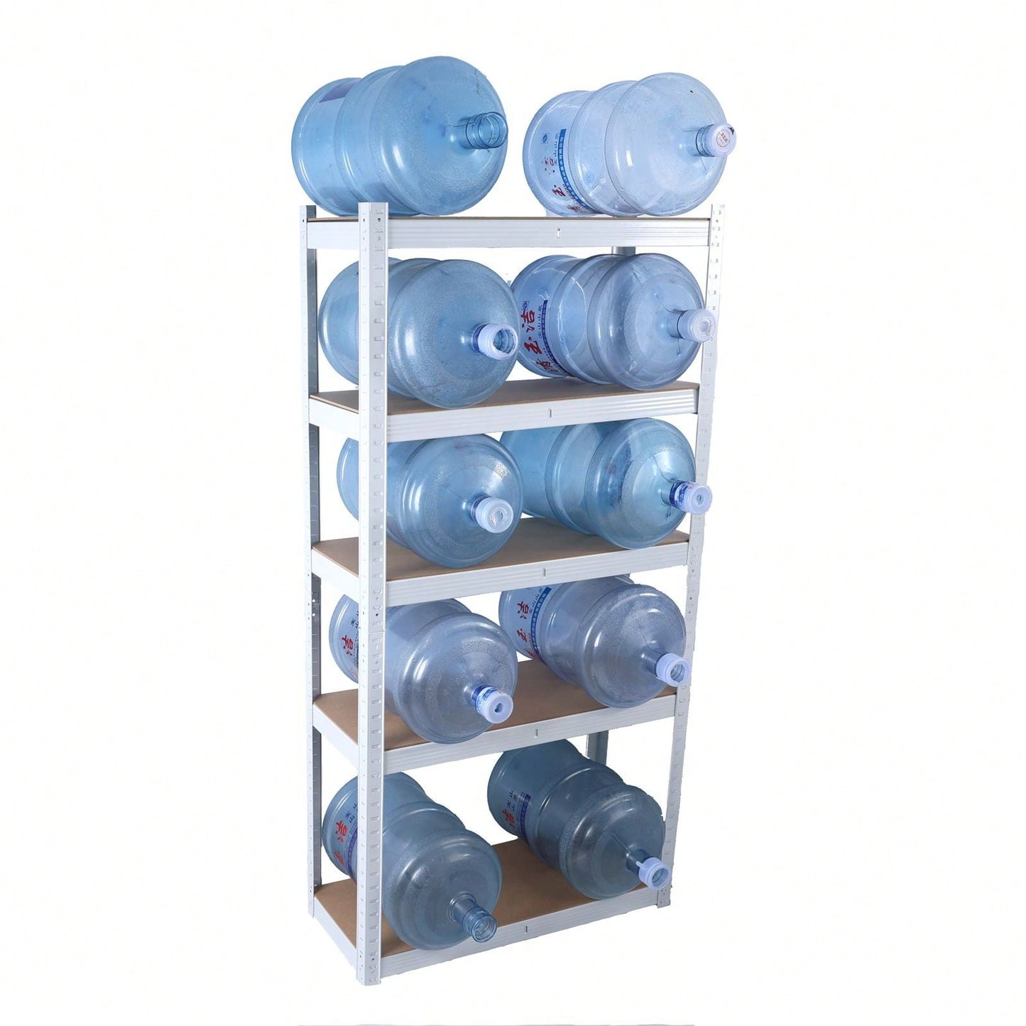 Adjustable 5 Tier Heavy Duty White Metal Shelving Unit for Garage Storage and Organization