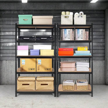 Adjustable 5 Tier Heavy Duty White Metal Shelving Unit for Garage Storage and Organization