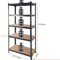 Adjustable 5 Tier Heavy Duty White Metal Shelving Unit for Garage Storage and Organization