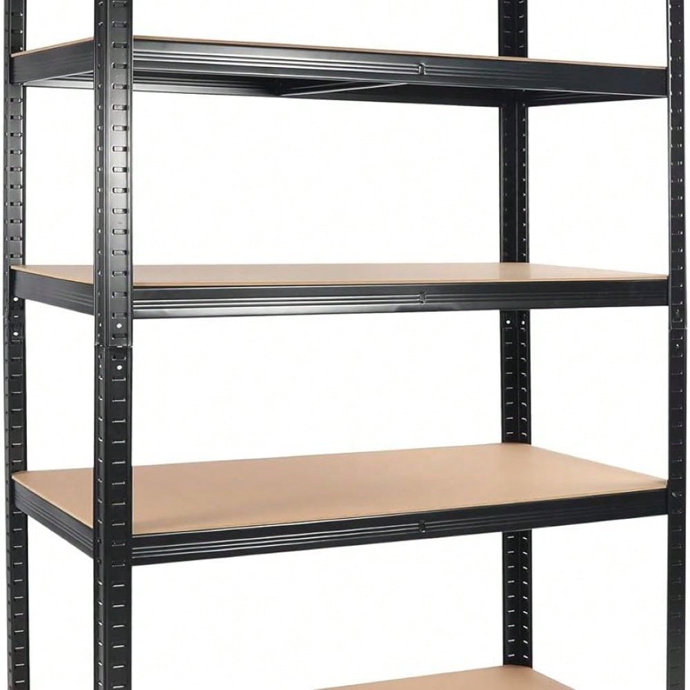 Adjustable 5 Tier Heavy Duty White Metal Shelving Unit for Garage Storage and Organization