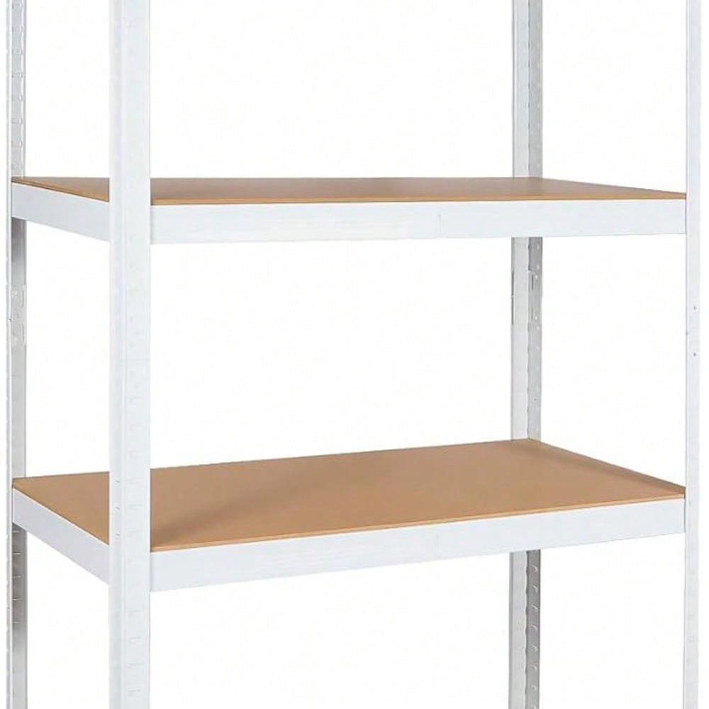 Adjustable 5 Tier Heavy Duty White Metal Shelving Unit for Garage Storage and Organization