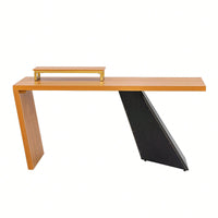 Rustic Industrial Executive Desk with Monitor Stand for Home Office and Living Room