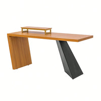 Rustic Industrial Executive Desk with Monitor Stand for Home Office and Living Room
