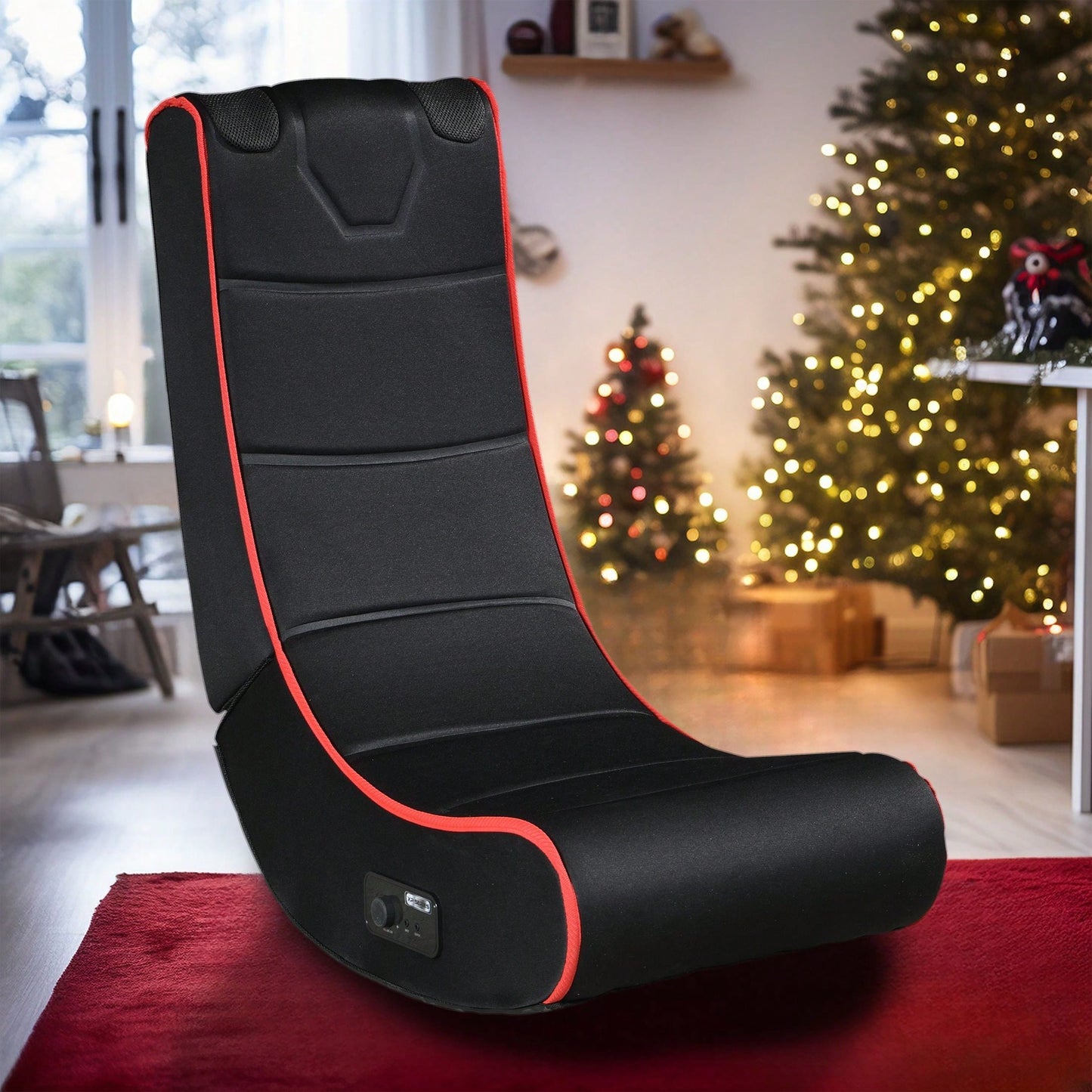 Foldable Gaming Chair with Bluetooth Speakers Foam Padding Compatible with Consoles iPad iPhone PC