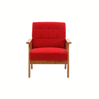 Leisure Chair With Solid Wood Armrest And Feet, Mid-Century Modern Accent Chair, For Living Room Bedroom Studio Chair