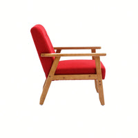 Leisure Chair With Solid Wood Armrest And Feet, Mid-Century Modern Accent Chair, For Living Room Bedroom Studio Chair