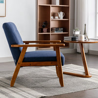 Leisure Chair With Solid Wood Armrest And Feet, Mid-Century Modern Accent Chair, For Living Room Bedroom Studio Chair