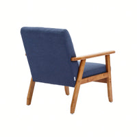 Leisure Chair With Solid Wood Armrest And Feet, Mid-Century Modern Accent Chair, For Living Room Bedroom Studio Chair