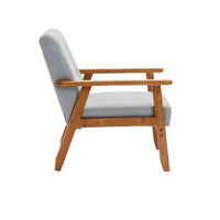 Leisure Chair With Solid Wood Armrest And Feet, Mid-Century Modern Accent Chair, For Living Room Bedroom Studio Chair