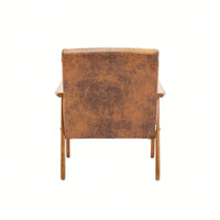 Leisure Chair With Solid Wood Armrest And Feet, Mid-Century Modern Accent Chair, For Living Room Bedroom Studio Chair