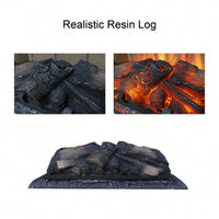 23" Infrared Quartz Heater Fireplace Insert -Woodlog Version With Brick