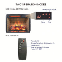 23" Infrared Quartz Heater Fireplace Insert -Woodlog Version With Brick