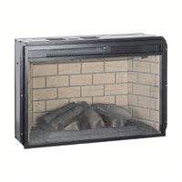 26" Infrared Quartz Heater Fireplace Insert -Woodlog Version With Brick