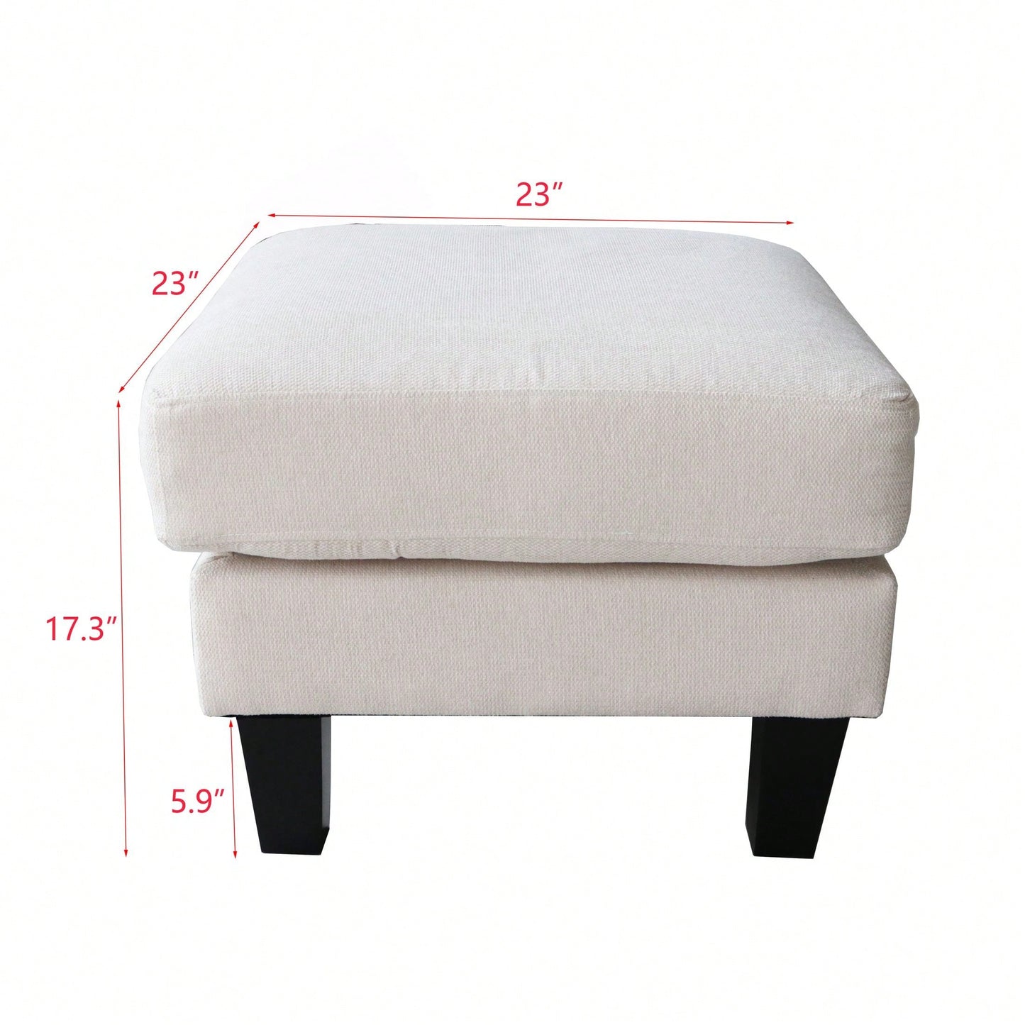 Fabric Ottoman, Beige
