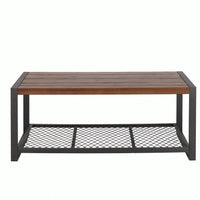 Console Coffee Table, Natural Reclaimed Wood Finish