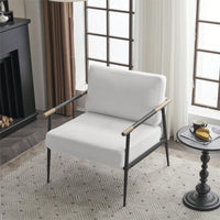 Upholstered Chenille Living Room Chair With Removable Seat And Back Cushion, Comfy Reading Chair For Bedroom