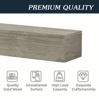 60" Rustic Wood Fireplace Mantel, Wall-Mounted & Floating Shelf For Home Decor