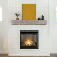 60" Rustic Wood Fireplace Mantel, Wall-Mounted & Floating Shelf For Home Decor
