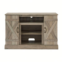 Media TV Stand Antique Entertainment Console For TV Up To 50" With Open And Closed Storage Space, Gray Wash