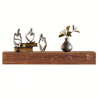 48" Rustic Wood Fireplace Mantel , Wall-Mounted & Floating Shelf For Home Decor