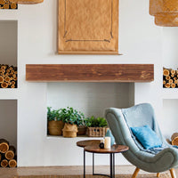 48" Rustic Wood Fireplace Mantel , Wall-Mounted & Floating Shelf For Home Decor