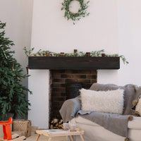48" Rustic Wood Fireplace Mantel , Wall-Mounted & Floating Shelf For Home Decor