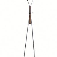 Reclaimed Wood And Metal Freestanding Coat Rack With Hooks